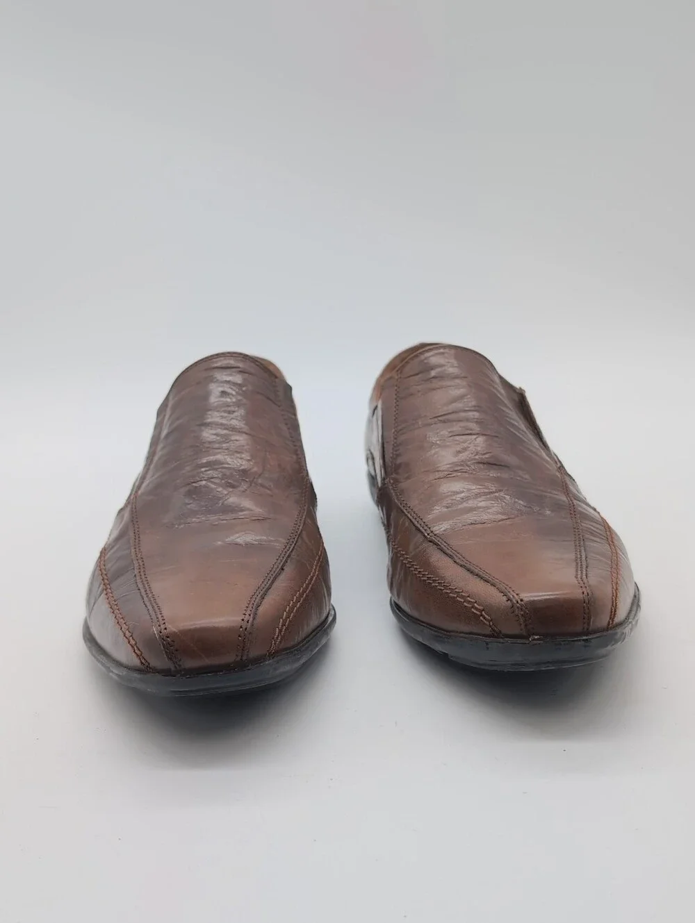 Franco Pasotti Men’s Brown 41/8 Leather Slip-On Loafers - Made in Argentina